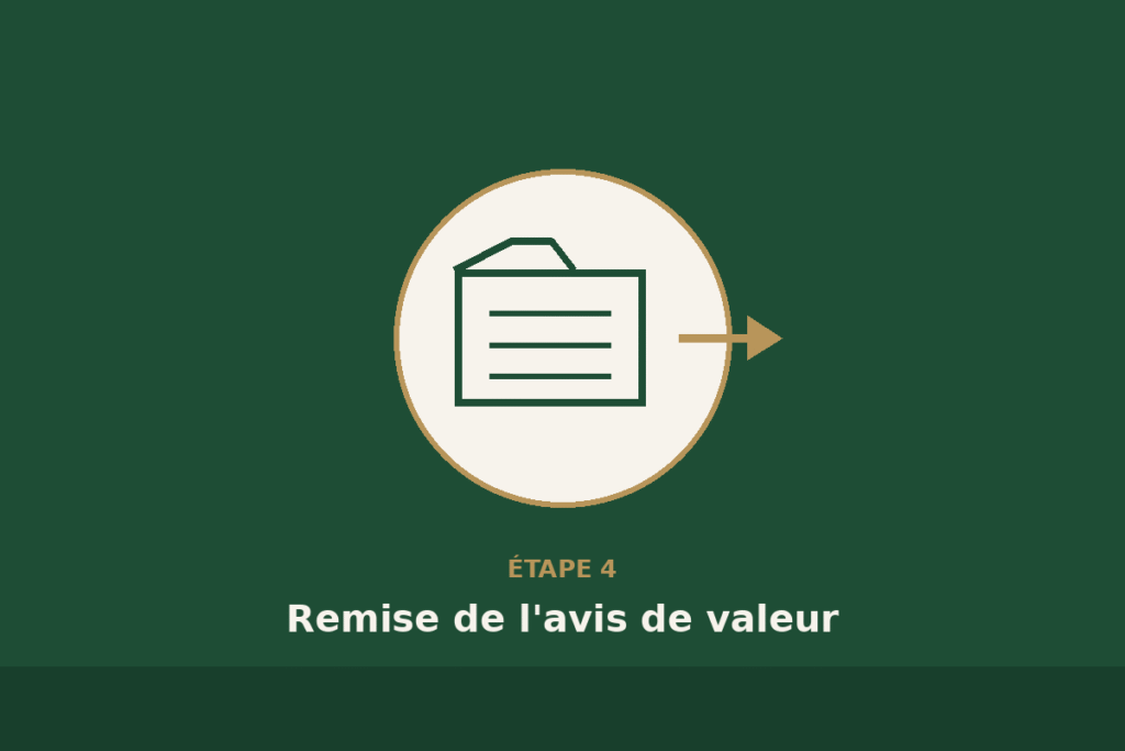 Illustration : la remise du dossier d’estimation